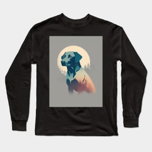 Labrador Retriever Dog 1 - Japanese Old Vintage Long Sleeve T-Shirt